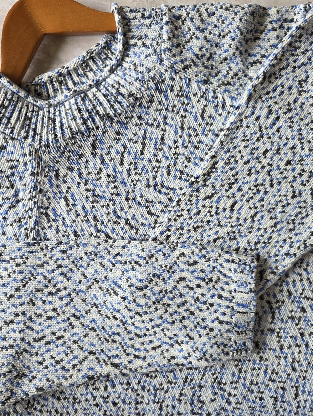 Talbots Coastal Chunky Marled Fisherman Roll Neck Sweater 3X Cozy Heavy Knit